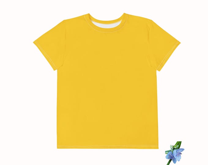 Bright Jewel Tone Yellow Youth Cotton Crew Neck Top
