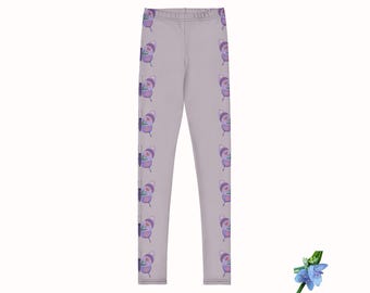 Dusty Lavender Girls Leggings with Butterfly Design | Youth Sizes