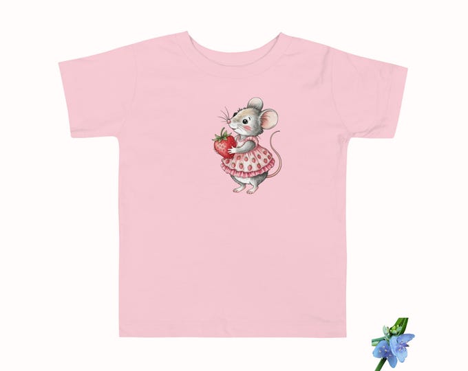 Strawberry Mouse Design Youth T-Shirt for Kids