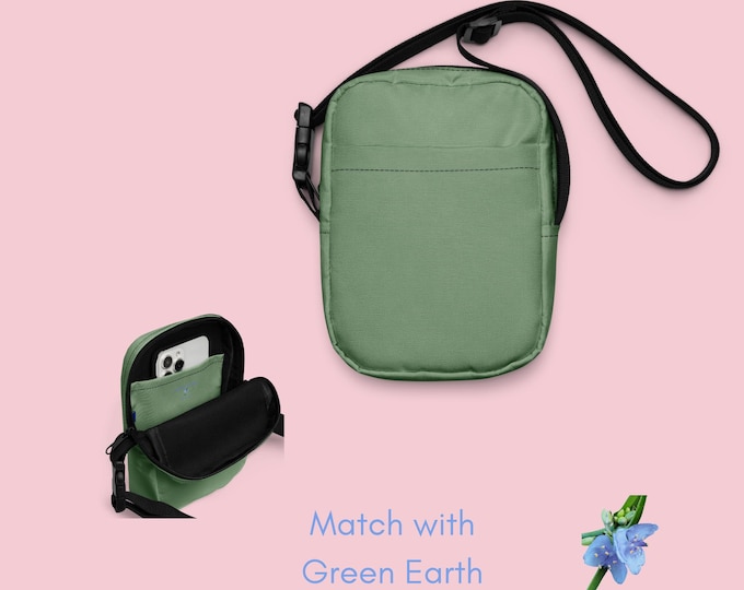 Eco-Friendly Green Earth Crossbody for Girls - Perfect Utility Bag