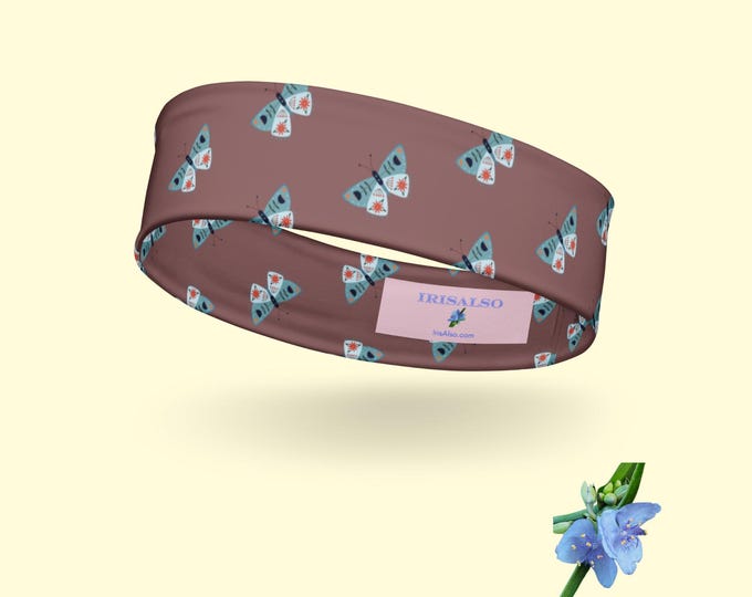 Blue Moth Graphic Design Headband for Girls - Cute Hair Accessory