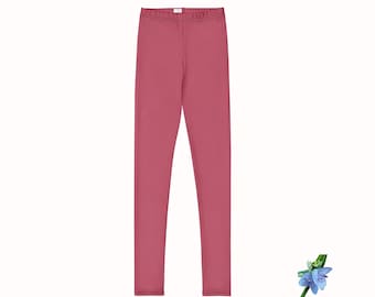 Solid Dark Pink Girls' Basic Leggings | Comfy Everyday Wear