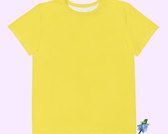 Bright Yellow Youth Cotton Crew Neck T-Shirt - Comfortable & Stylish