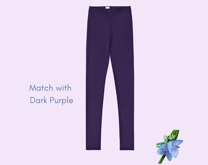 Dark Purple Youth Leggings - Stylish Kids Activewear