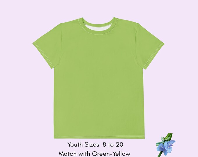 Bright Green Youth Short Sleeve Cotton Crew Neck T-Shirt