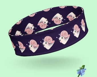 Purple Snail Headband with Adorable Happy Snails Design