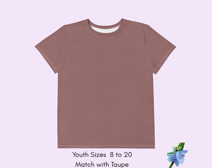 Cotton Crew Neck T-Shirt for Youth - Wood Brown Color