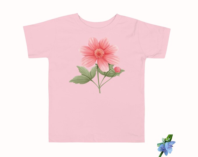 Cute Toddler Tee with Pink Flower Graphic - Classic Style