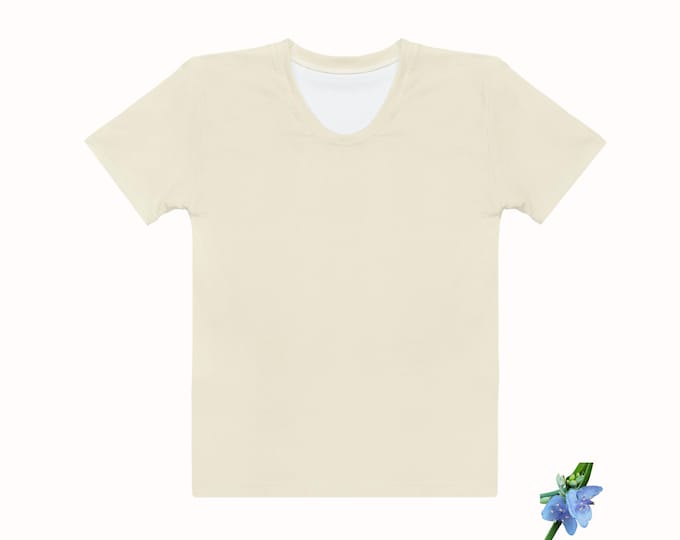 Women’s cotton crew neck t-shirt in light apricot