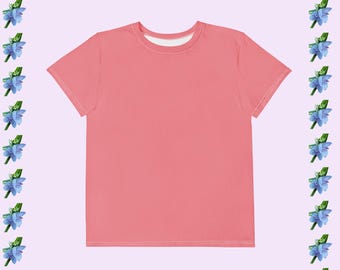 Pink Youth Cotton Crew Neck T-Shirt - Soft & Stylish Kids Tee