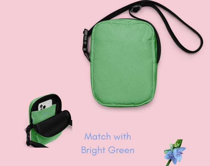 Bright Green Utility Crossbody Bag for Girls - Stylish & Functional
