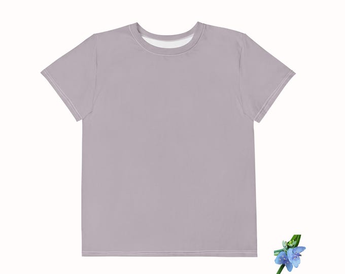 Youth Cotton Crew Neck T-Shirt in Dusty Lavender - Soft & Stylish!