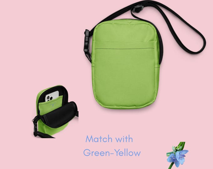 Stylish Green-Yellow Girls Utility Crossbody Bag for Everyday Use
