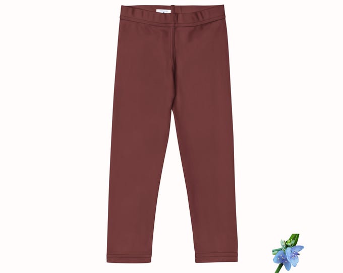 Kids Brown-Red Leggings - Essential Basic for Everyday Wear