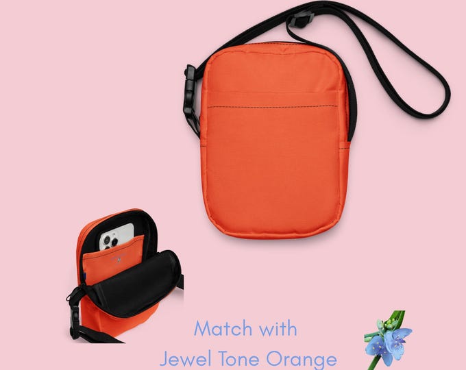 Girls' Utility Crossbody Bag in Vibrant Jewel Tone Orange - Perfect for Everyday