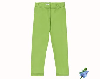 Toddler Girls' Green-Yellow Leggings - Essential Basic Style Pants