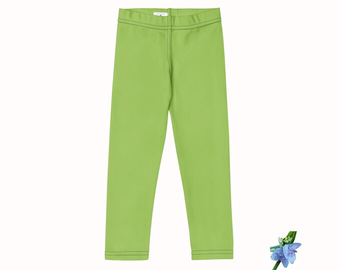 Toddler Girls' Green-Yellow Leggings - Essential Basic Style Pants