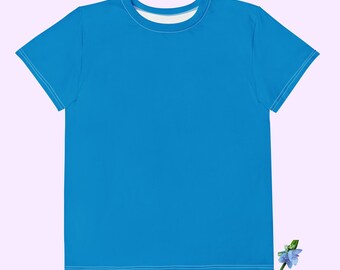 Blue Youth Crew Neck T-Shirt - Soft Cotton Style