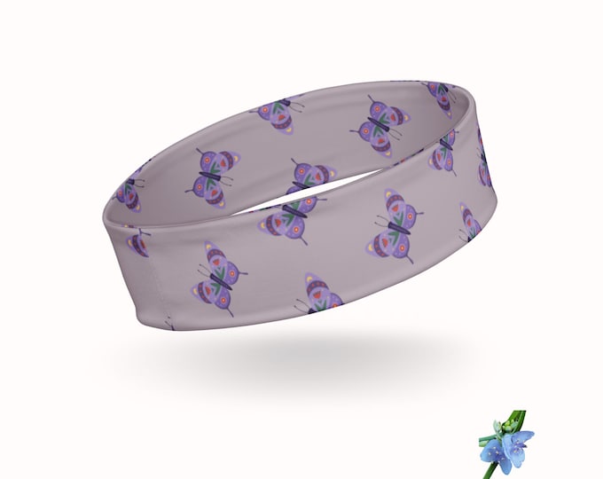Delicate Light Purple Headband Featuring Purple Butterfly Design