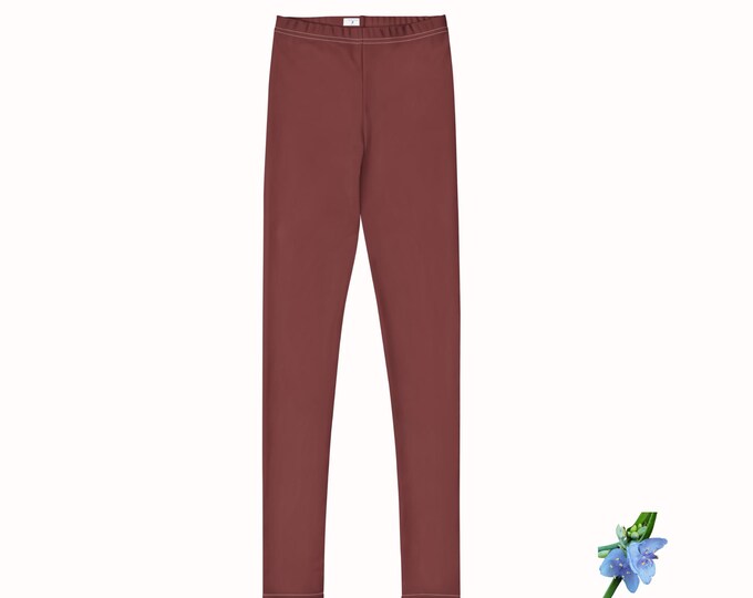 Youth Leggings in Solid Brown-Red – Available in Sizes 8 to 20
