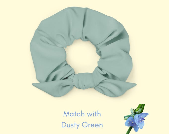 Girls' Dusty Green Scrunchie - Eco-Friendly Ponytail Holder