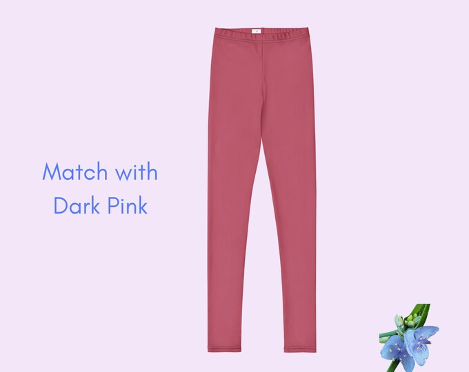 Solid Dark Pink Girls' Basic Leggings | Comfy Everyday Wear