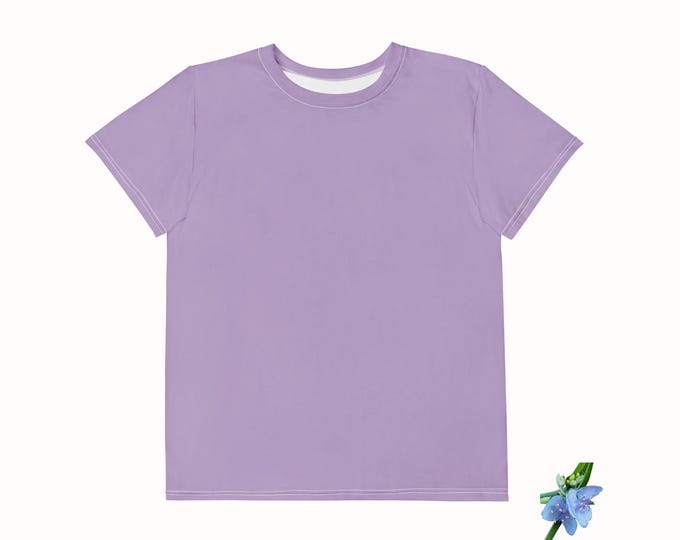 Youth Cotton Crew Neck T-Shirt in Purple - Comfortable Fit