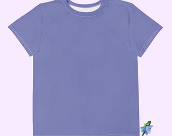 Kids' Youth Crew Neck T-Shirt in Solid Blue - Soft Cotton Style