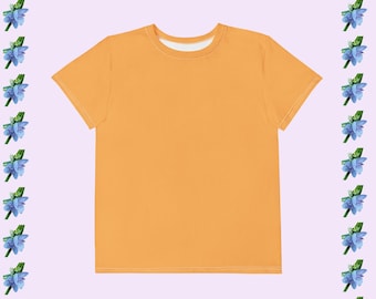 Golden Yellow Crew Neck T-Shirt for Kids - Soft Cotton