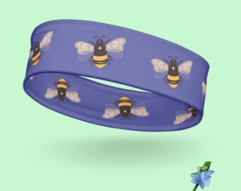 Chic Boho Bee Print Headband - Stylish Hairband for All Occasions