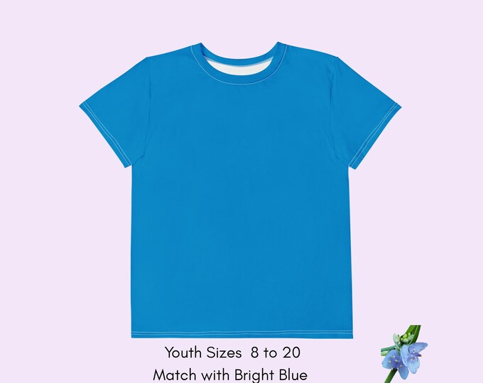 Blue Youth Crew Neck T-Shirt - Soft Cotton Style