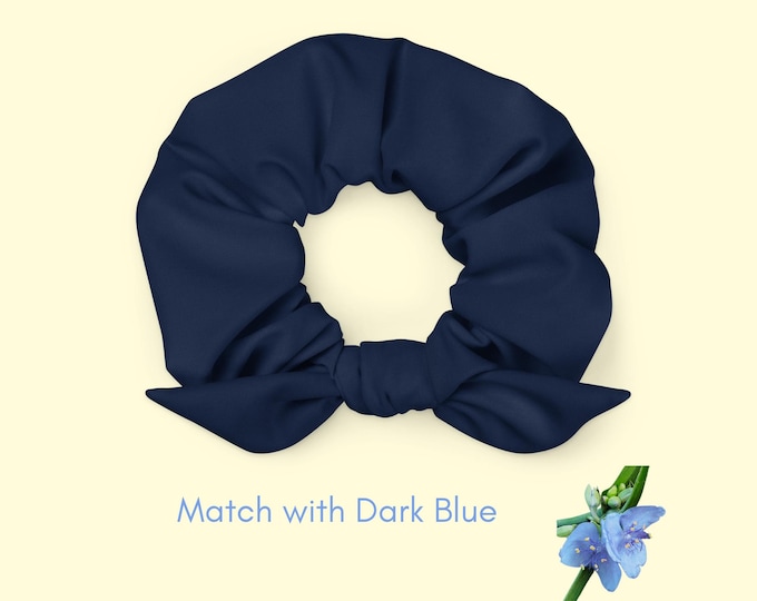 Active Wear Dark Blue Scrunchie | Recycled Hair Accessory for Girls