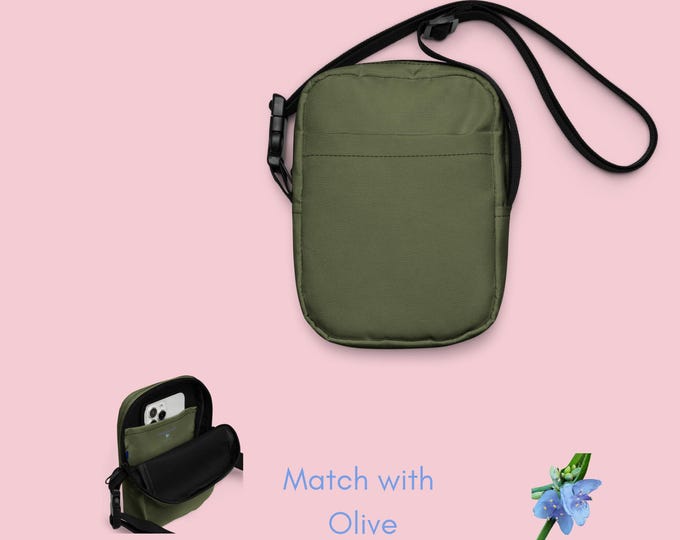 Water Resistant Olive Crossbody Bag - Perfect for Everyday Use