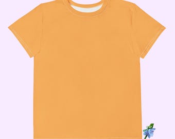 Golden Yellow Crew Neck T-Shirt for Kids - Soft Cotton