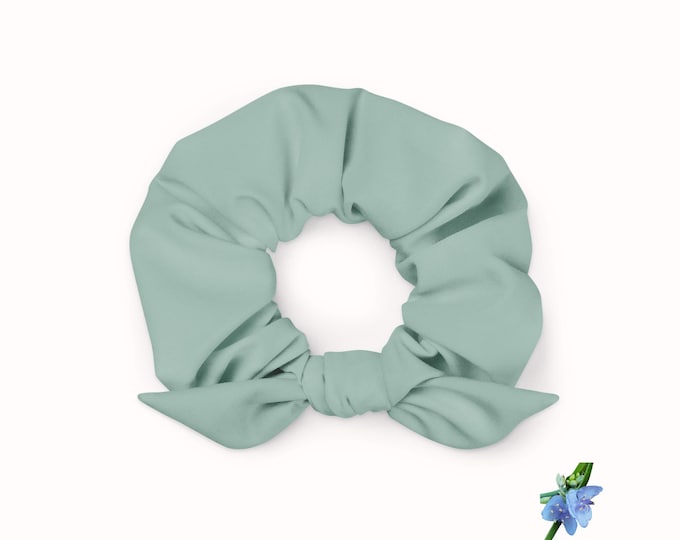 Girls' Dusty Green Scrunchie - Eco-Friendly Ponytail Holder