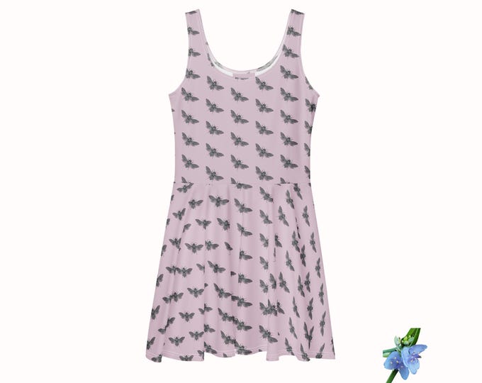 Women’s Skater Dress with Gorgeous Boho Bee Print - Perfect for Summer