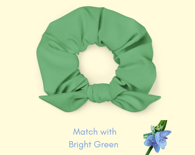 Recycled Bright Green Scrunchie | Eco-Friendly Girls' Hair Accessory