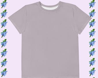 Youth Cotton Crew Neck T-Shirt in Dusty Lavender - Soft & Stylish!