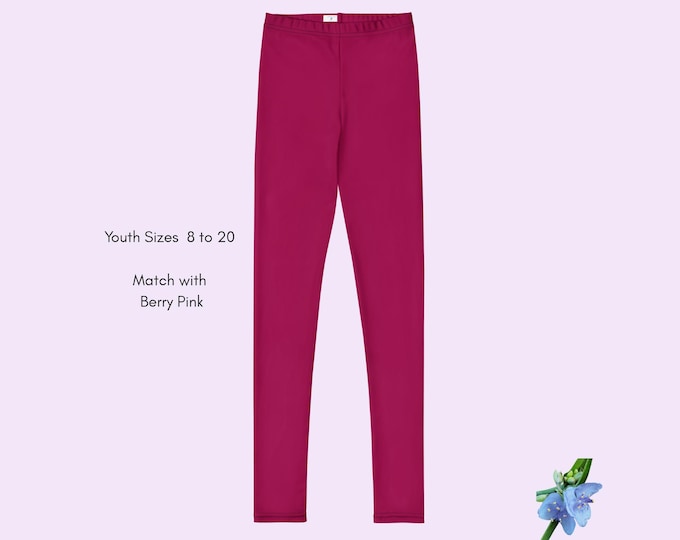 Berry Pink Youth Leggings | Sustainable Fashion for Kids