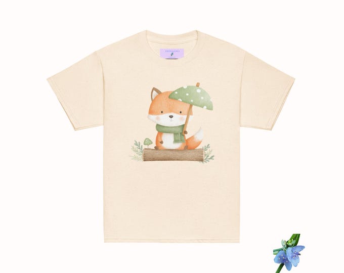 Classic Fit Fox T-Shirt with Green Hat | Unique Animal Tees