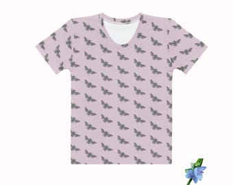 Women’s Cotton Crew Neck T-Shirt with Boho Style Bee Design