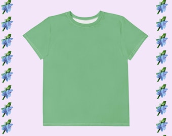 Soft Youth Cotton T-Shirt - Medium Green Crew Neck