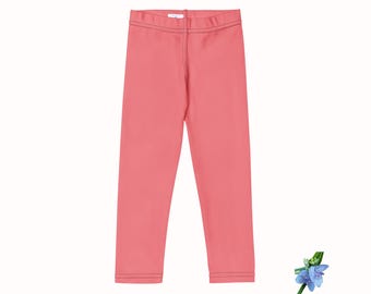 Basic Style Coral Leggings for Toddler Girls - Everyday Essentials