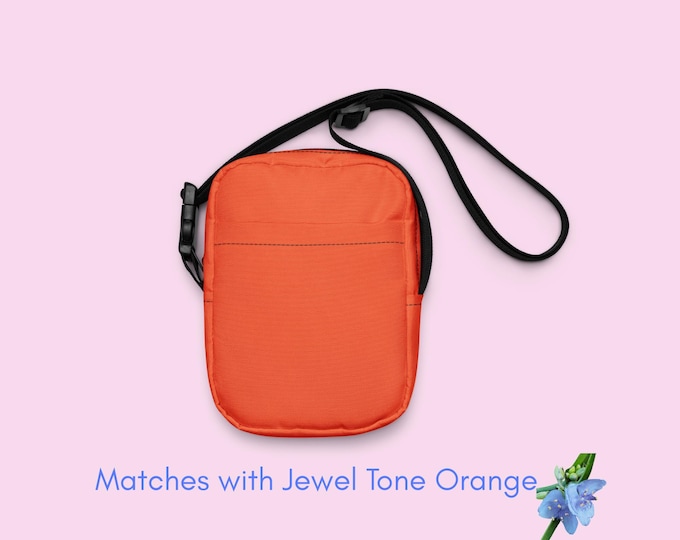 Girls' Utility Crossbody Bag in Vibrant Jewel Tone Orange - Perfect for Everyday
