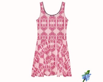 Ladies Skater Dress with Boho Lace Butterfly - Flowy & Trendy