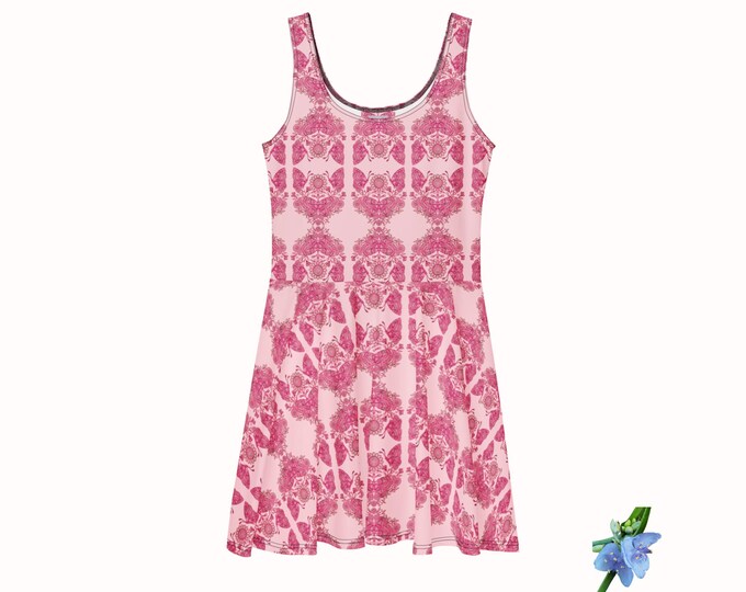 Ladies Skater Dress with Boho Lace Butterfly - Flowy & Trendy