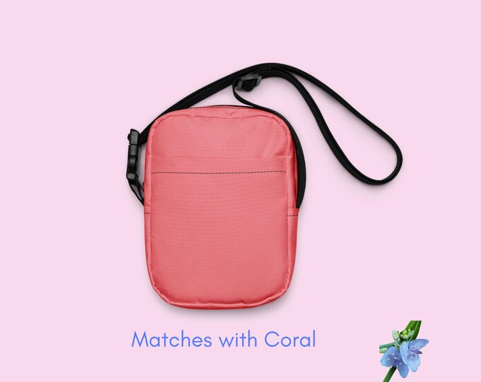 Coral Color Girls Crossbody Bag with Adjustable Strap
