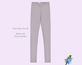 Girls Leggings in Dusty Lavender - Soft Stretchy Everyday Pants