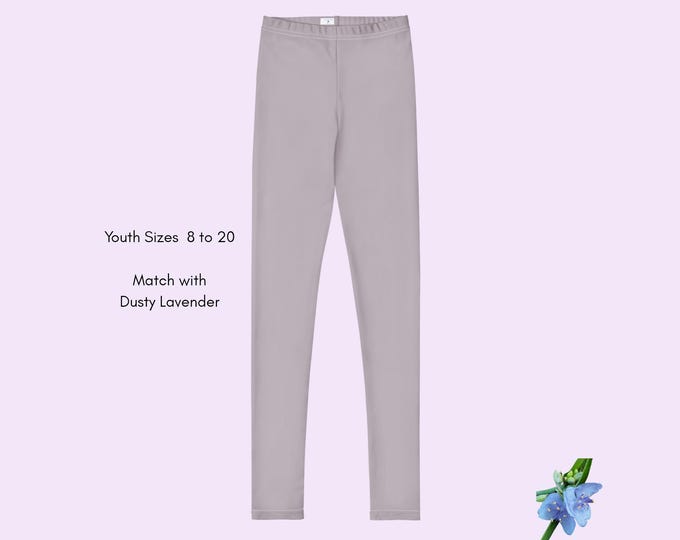 Girls Leggings in Dusty Lavender - Soft Stretchy Everyday Pants