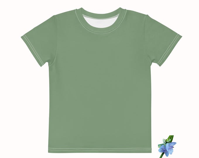 Solid Green Kids T-Shirt - Classic Cotton Crew Neck for Every Day